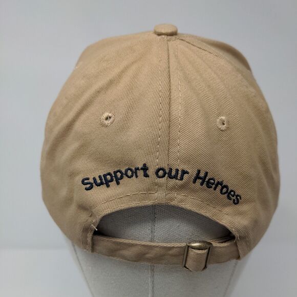 USO Support Our Heroes Slideback Hat Tan OSFA Adjustable Embroidered - Picture 5 of 8